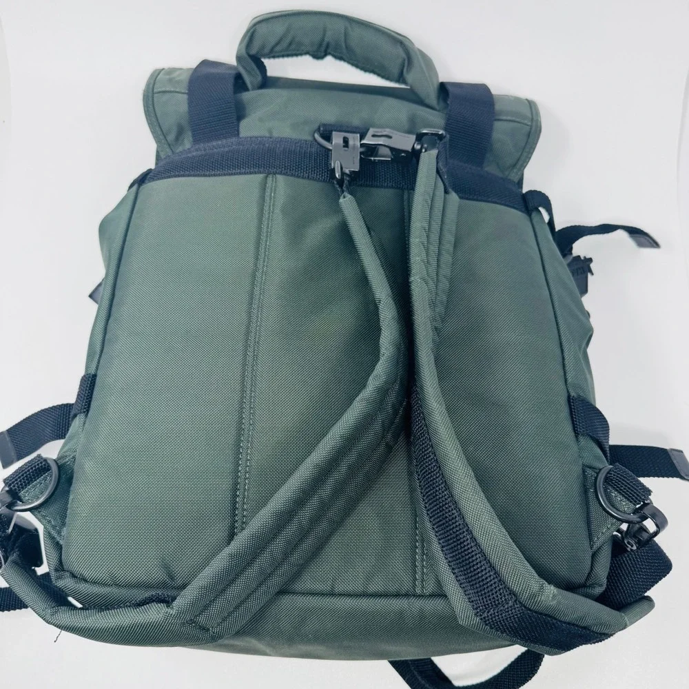 Kipling Hacker Green Nylon Flap Drawstring‎ Backpack Bag